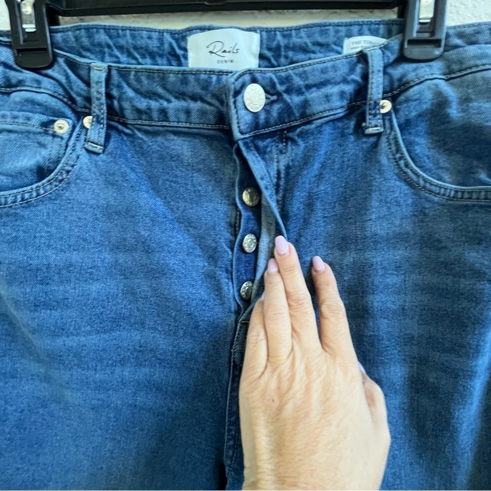Rails The Topanga High Rise Straight Button Fly Denim Blue Jean SZ 32 - Picture 15 of 15